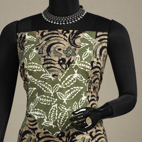 Brown - batik patchwork cotton unstitched kurta material