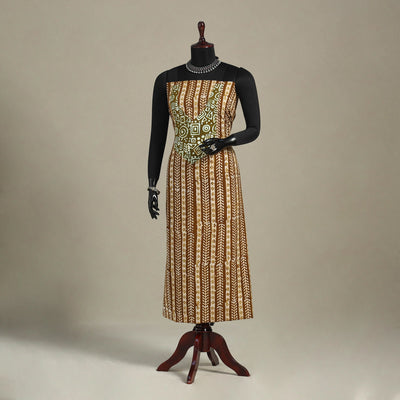 Brown - batik patchwork cotton unstitched kurta material