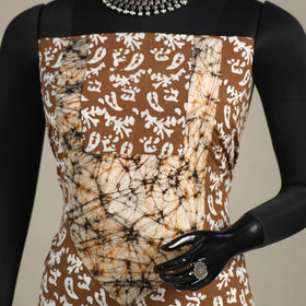 Brown - batik patchwork cotton unstitched kurta material