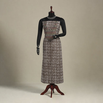 Brown - batik patchwork cotton unstitched kurta material