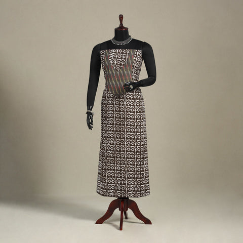 Brown - batik patchwork cotton unstitched kurta material