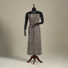 Brown - batik patchwork cotton unstitched kurta material