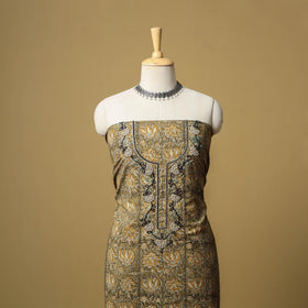 Brown - bead work embroidery kalamkari printed cotton