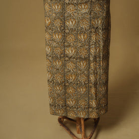 Brown - bead work embroidery kalamkari printed cotton