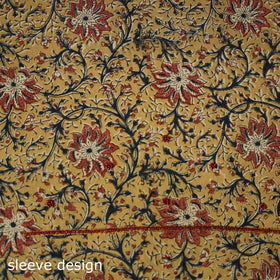 Brown - bead work embroidery kalamkari printed cotton