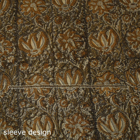 Brown - bead work embroidery kalamkari printed cotton