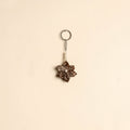 Beaded fabart flower keychain 10 - handcrafted