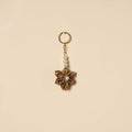 Beaded fabart flower keychain 15 - handcrafted