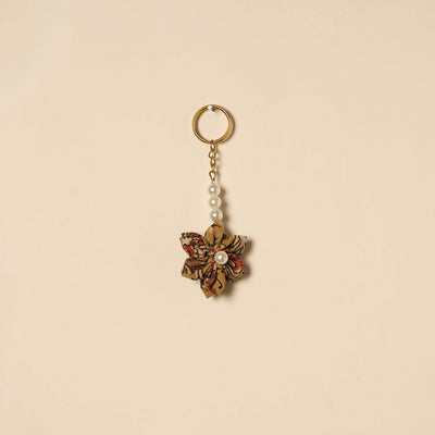 Beaded fabart flower keychain 15 - handcrafted