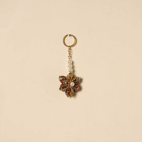 Beaded fabart flower keychain 15 - handcrafted