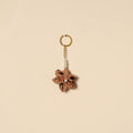 Beaded fabart flower keychain 19 - handcrafted