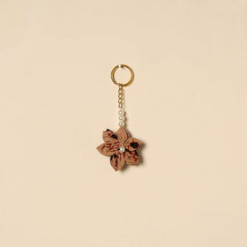 Beaded fabart flower keychain 19 - handcrafted