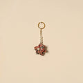 Beaded fabart flower keychain 30 - handcrafted