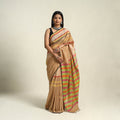 Beige Bengal Woven Border Handloom Cotton Saree 
