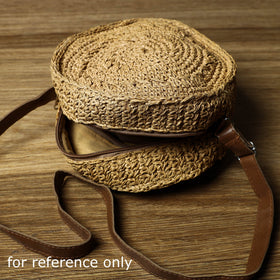 Brown - beige - handcrafted multipurpose raffia sling bag