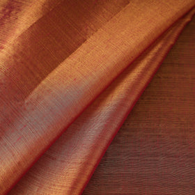 Brown - bengal fine tissue zari plain fabric 07