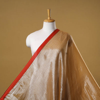 Bengal fine tissue zari plain fabric 12 - handcrafted