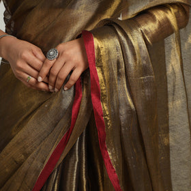 Buy Brown Bengal Fine Tissue Zari Saree Online at iTokri.com