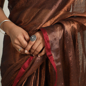 Buy Brown Bengal Fine Tissue Zari Saree Online at iTokri.com
