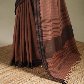 Brown - bengal handwoven cotton begumpuri saree 11