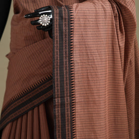 Brown - bengal handwoven cotton begumpuri saree 11