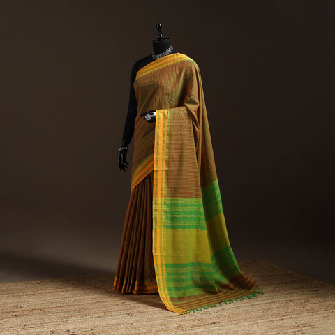 Brown - bengal handwoven cotton begumpuri saree 41