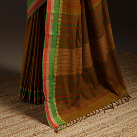 Brown - bengal handwoven cotton begumpuri saree 42