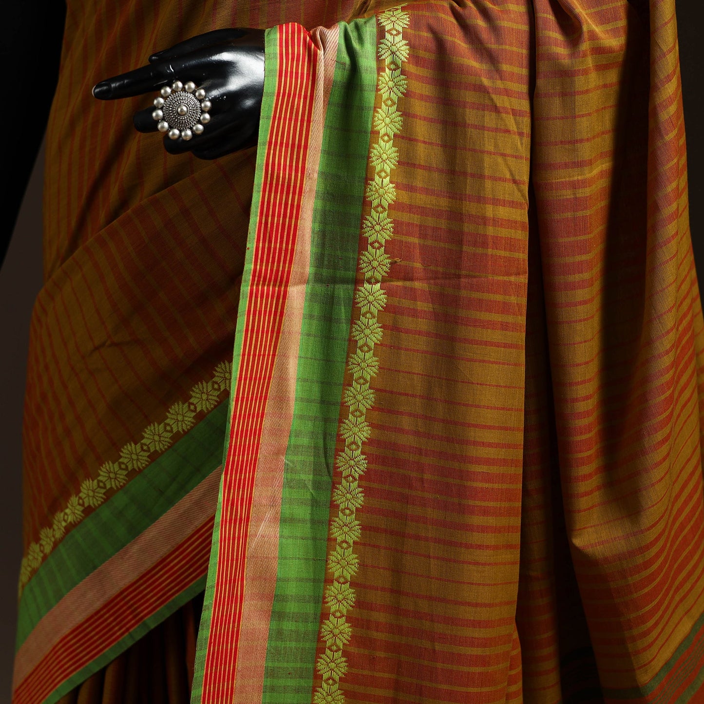 Brown - bengal handwoven cotton begumpuri saree 42