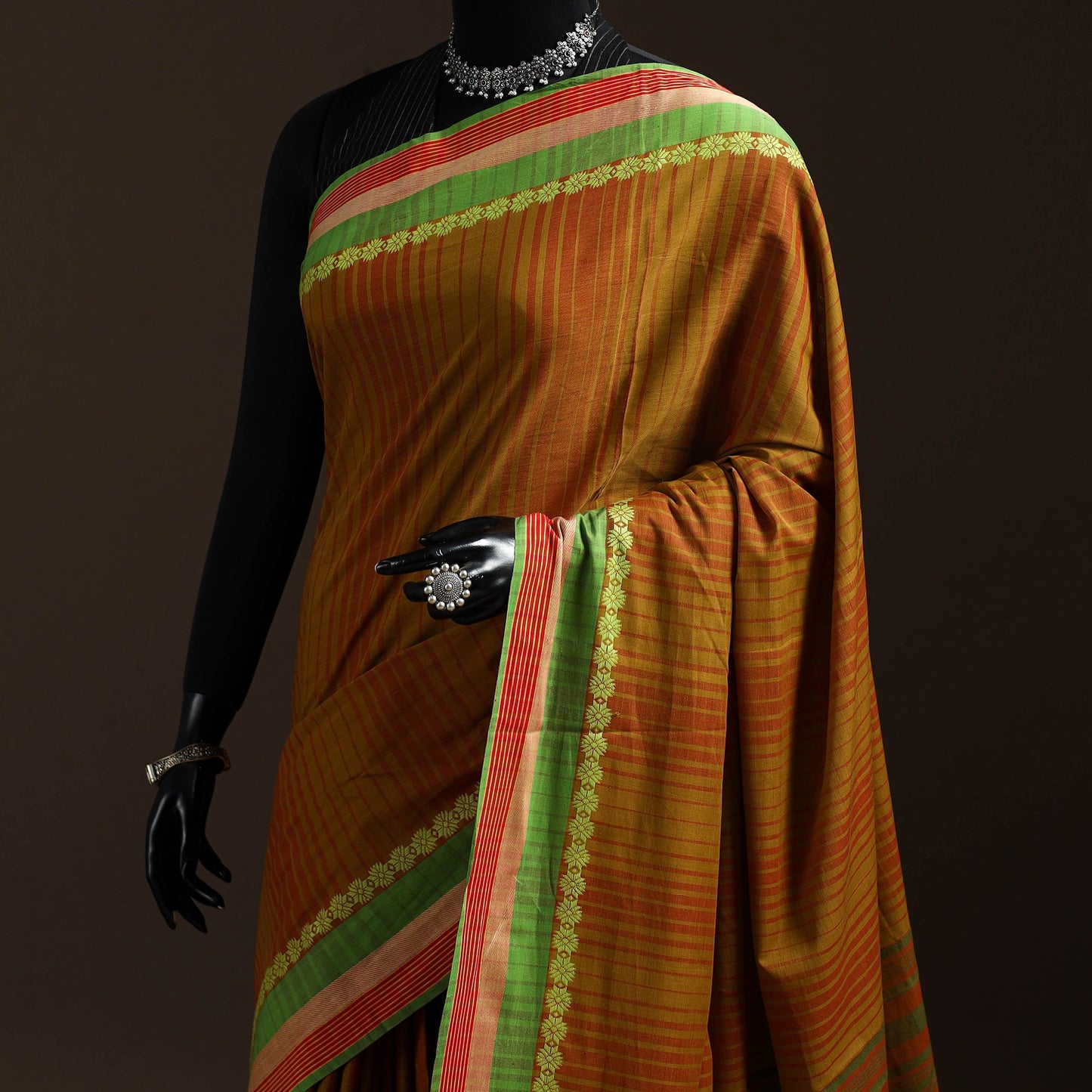 Brown - bengal handwoven cotton begumpuri saree 42