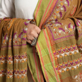Buy Bengal Kantha Embroidered Cotton Handloom Dupatta Online at iTokri.com