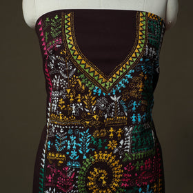 Bengal kantha hand embroidered cotton unstitched kurta