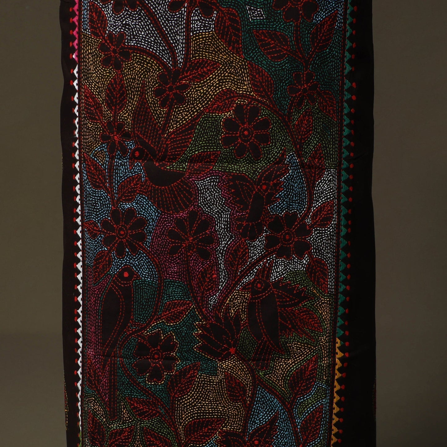 Bengal kantha hand embroidered cotton unstitched kurta