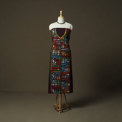 Bengal kantha hand embroidered cotton unstitched kurta