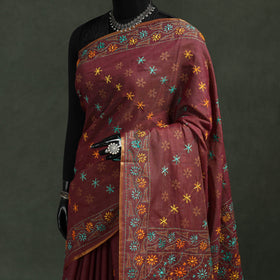 Bengal kantha hand embroidery silk cotton chapa work saree