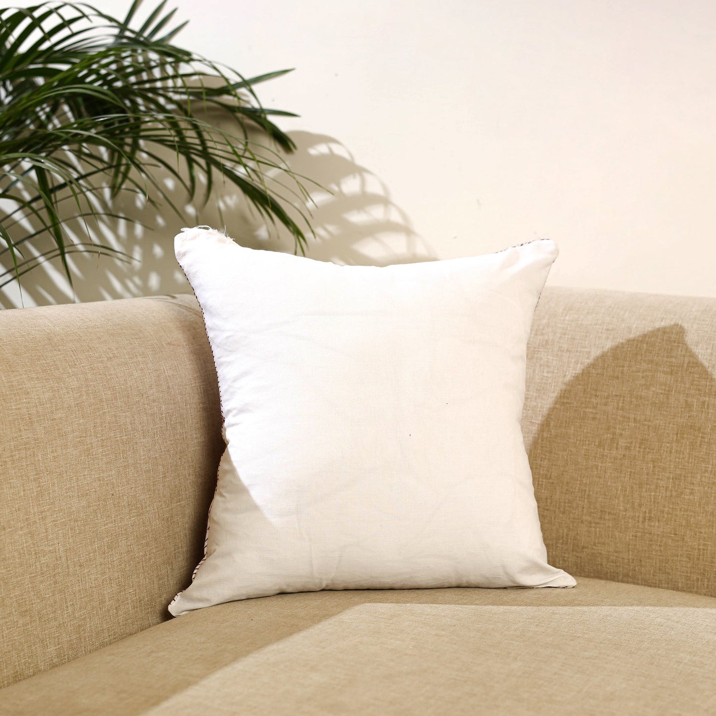 Buy Brown Bengal Kantha Work Reversible Silk Cushion Cover