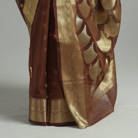 Brown - bengal pure cotton zari tant handloom saree 67