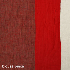 Brown - bengal woven border handloom cotton saree 06