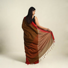 Buy Brown Bengal Woven Border Handloom Cotton Saree