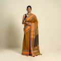 Buy Brown Bengal Woven Border Handloom Cotton Saree 