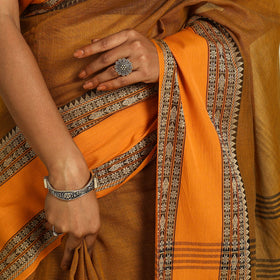 Buy Brown Bengal Woven Border Handloom Cotton Saree 