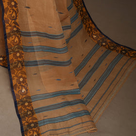 Brown Bengali Tant Saree with Matching Jewellery & Blouse