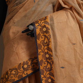 Brown Bengali Tant Saree with Matching Jewellery & Blouse