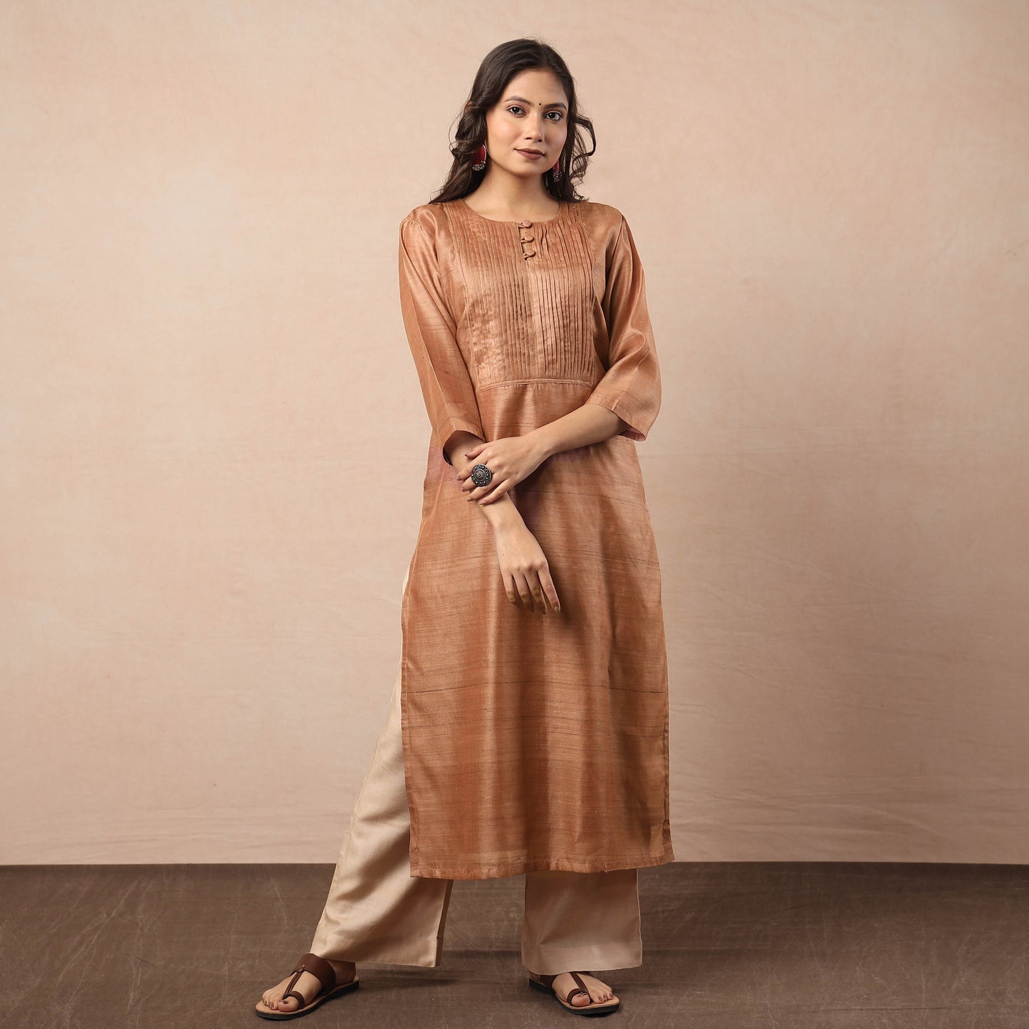 Bhagalpuri Handwoven Desi Tussar Silk Kurta