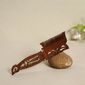 Brown Bijnor Hand Carved Sheesham Wooden Comb (Large)