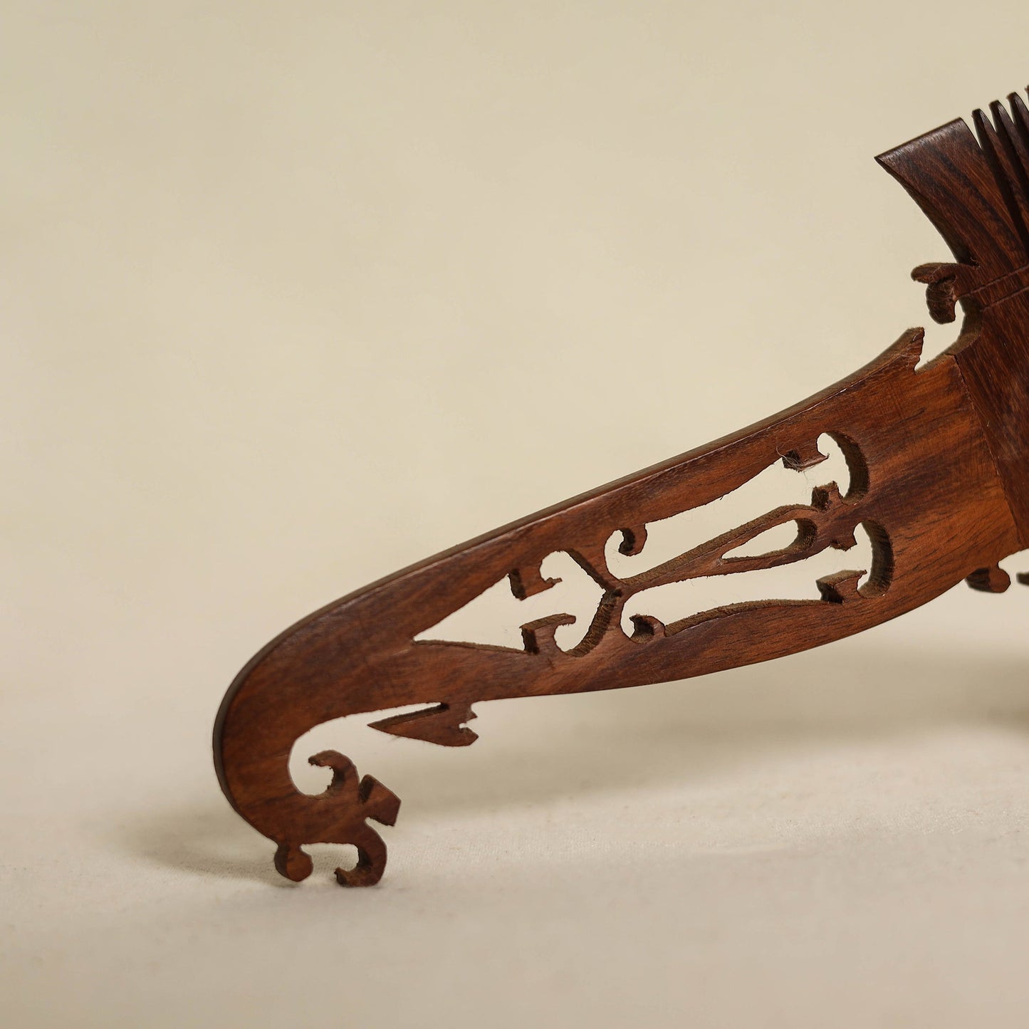 Brown Bijnor Hand Carved Sheesham Wooden Comb (Large)