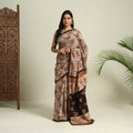 Buy Brown Bindaas Art Natural Dyed Cotton Block Print Saree