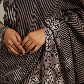 Brown - bindaas art natural dyed cotton saree 02