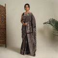 Brown - bindaas art natural dyed cotton saree 02