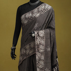 Brown - bindaas art natural dyed cotton saree 02