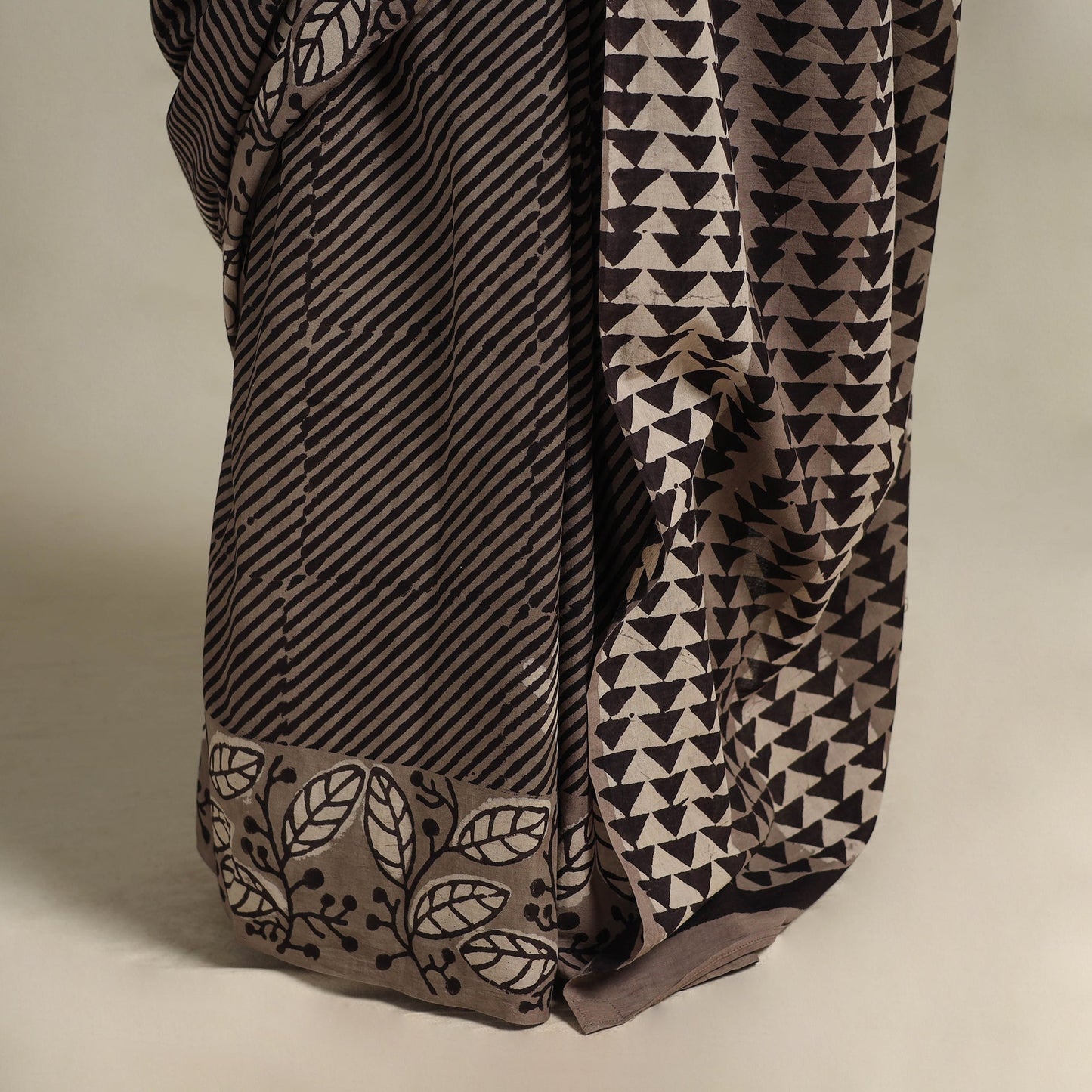 Brown - bindaas art natural dyed cotton saree 02